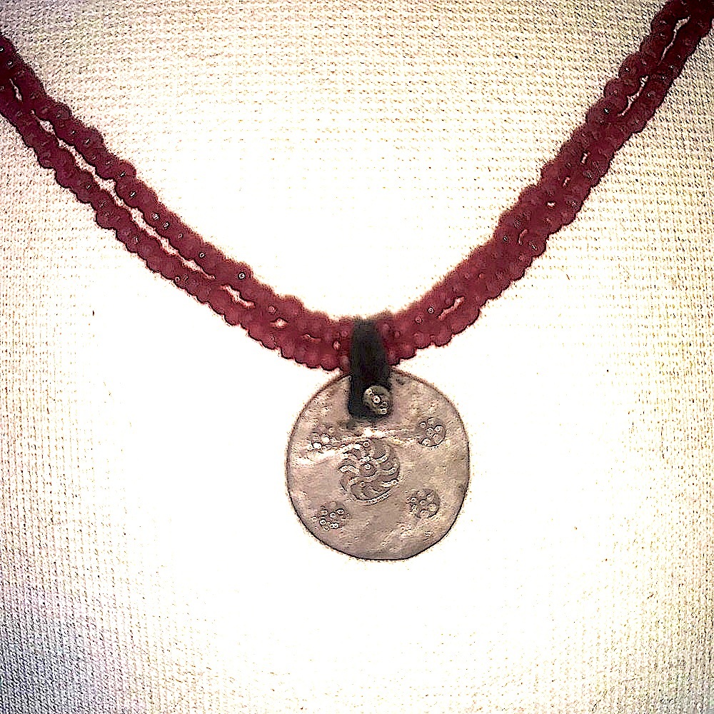 Boho Raw Ruby, Opal, and Sterling Silver Necklace